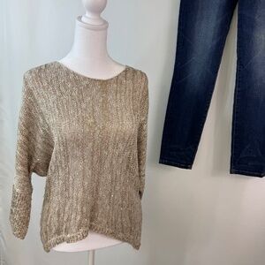 Buckle Brand  Shimmery Taupe Knit Sweater - Size Small